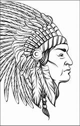 Native Headdress sketch template