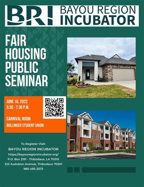 bayou region incubator  host fair housing public seminar  times  houmathibodaux