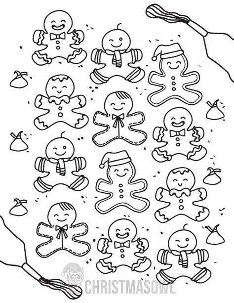 printable gingerbread man coloring page    https