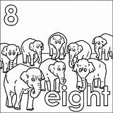 Eight Elephants Coloring Pages sketch template
