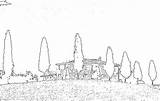 Tuscany Toscana Coloring Italophile Color Veduta Una Di sketch template