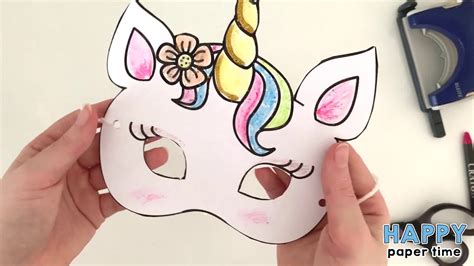 unicorn mask printable coloring craft  kids youtube