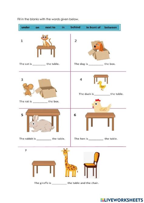 prepositions  direction interactive worksheet   prepositions