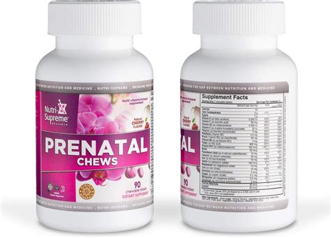 chewable prenatal vitamins  count delicious tasting pregnancy multivitamin  folate dfe