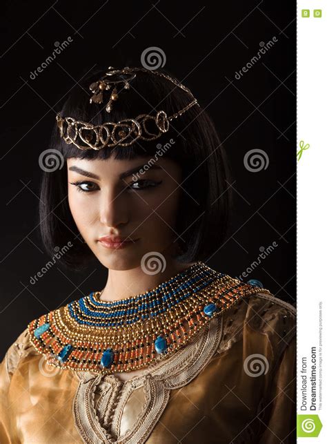 Beautiful Woman Like Egyptian Queen Cleopatra With Serius