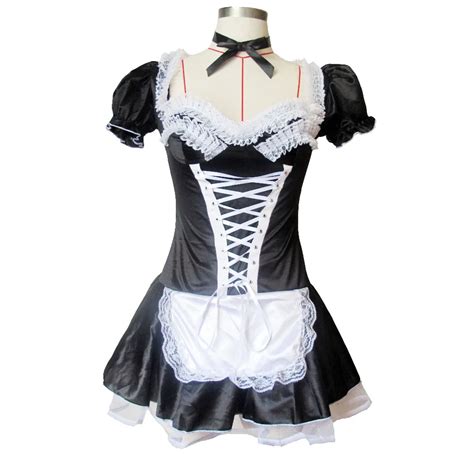 Plus Size Women Sexy Late Nite French Maid Costume Sexy Women Exotic