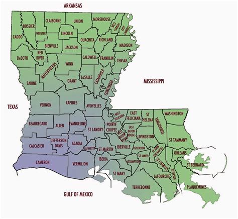 city  parish map  louisiana  printable maps