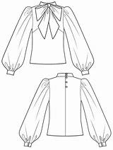 Burdastyle Blouse Sketches Gown sketch template