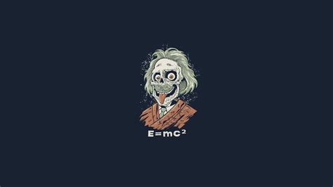 Обои e mc2 Эйнштейн зомби мертвяк на рабочий стол картинки с раздела Минимализм