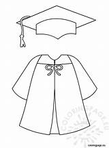 Cap Graduation Gown Coloring Coloringpage Template sketch template