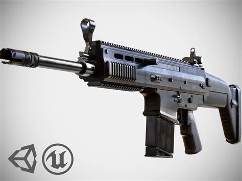 Fn Scar H Mk 17 Highly Detailed Pbr 3d Low Poly