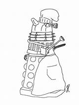 Dalek Drawing Line Doctor Who Getdrawings Tardis sketch template