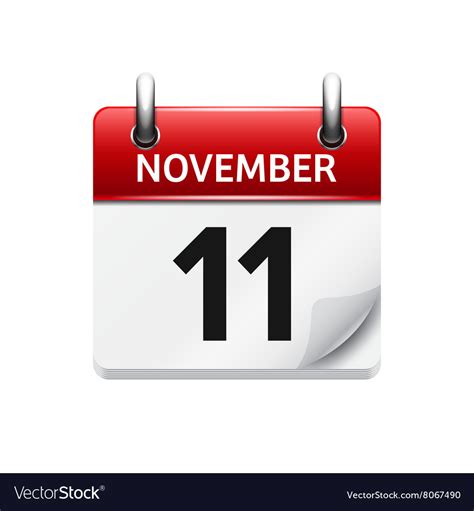 november  flat daily calendar icon royalty  vector