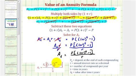 Derive The Value Of An Annuity Formula Compounded