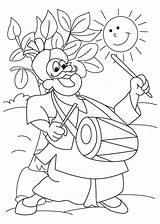 Baisakhi Colouring Pages Festival sketch template