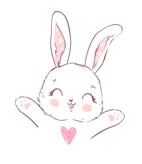 hand drawn cute cartoon bunny premium vector