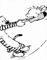 Calvin Hobbes Coloring Pages Printable Comments Getcolorings Popular Getdrawings Coloringhome sketch template