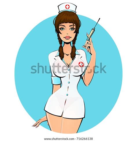 Sexy Nurse Syringe Shot Avatar Icon Stock Vector Royalty Free 716266138