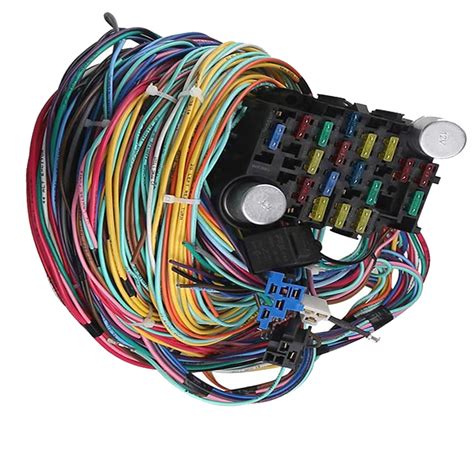 circuit wiring harness kit  fuse universal  hot rod wiring harness truck ebay