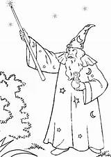 Merlin Magician Wizard sketch template