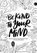 Mental Health Colouring Sheets Awareness Week Kindness Theme Kind2 sketch template