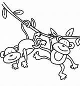 Swinging Monkeys Five Getdrawings sketch template