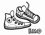 Sneakers Coloring Colorear Coloringcrew Emo sketch template