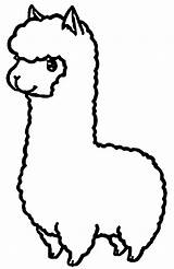 Llama Coloring Pages Alpaca Drawing Printable Cute Kawaii Line Colouring Cartoon Baby Draw Choose Board Clipartmag Template Cool sketch template