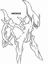 Pokemon Coloring Legendary Pages Arceus God Kids Dialga Palkia sketch template