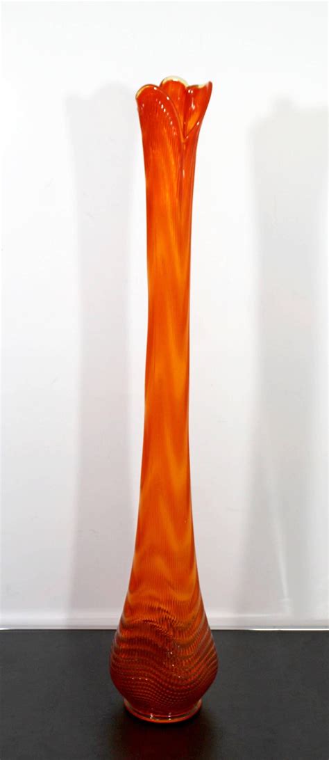 Mid Century Modern Massive Extra Tall Large Orange Viking