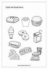 Coloring Food Worksheets Sheets Pages Items Vegetables Sheet Fruits Miscellaneous Printables English Activity Megaworkbook Template Templates Fruit French sketch template