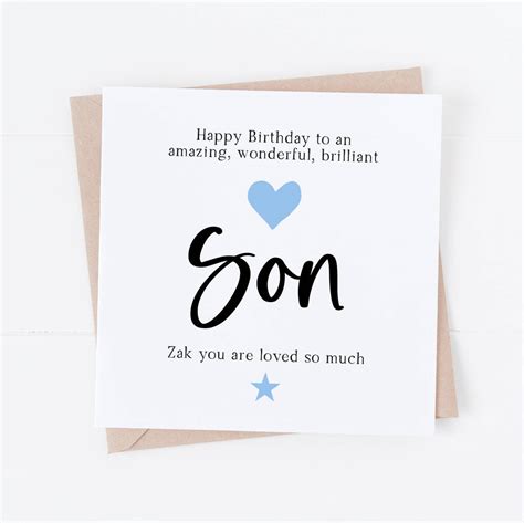 personalised son birthday card  word  creative notonthehighstreetcom