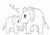 Elephant Baby Coloring Pages Mom Mommy Supplies Birthday Party Kids sketch template