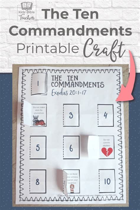 ten commandments printable craft kids bible teacher