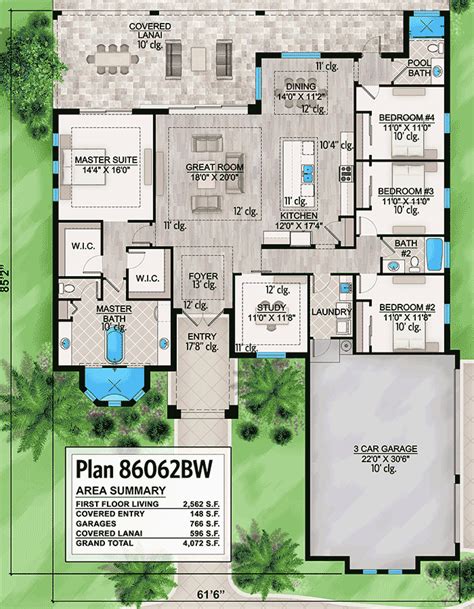 story house plan  open floor plan bw architectural designs house plans