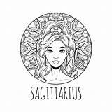 Zodiac Horoscope Sagittarius Ragazza Zodiaco Dello Segno Illustrativo Simbolo Adulta Libro Pagina 30seconds Calendar Desember Jumat Ramalan Zodiak Pesci Oroscopo sketch template