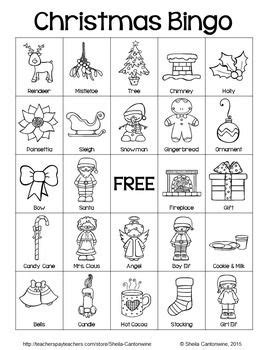christmas bingo coloring page