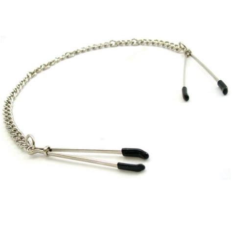 h2h nipple clamps tweezer with chain chrome on literotica