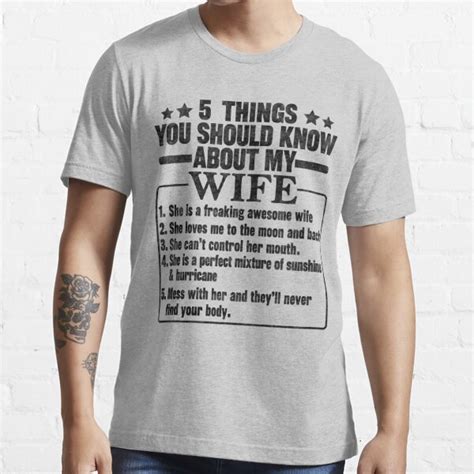 5 things you should know about my wife t shirt for sale by solitee