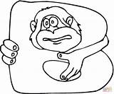 Coloring Letter Pages Monkey Printable sketch template