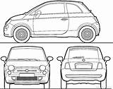 Fiat 500 Blueprint Coloring Blueprints Cars 2010 Sketch Sketchite Blueprintbox sketch template