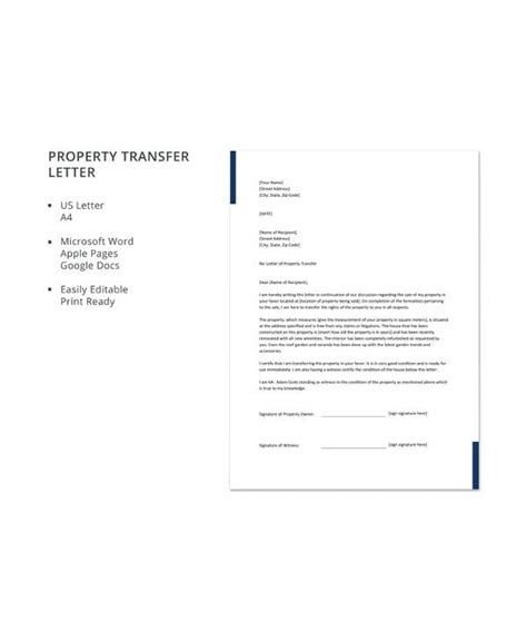 return  property letter    letter template collection