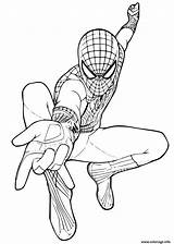 Spiderman Coloriage Spider Far Morales Coloringhome Avengers Imprimé sketch template