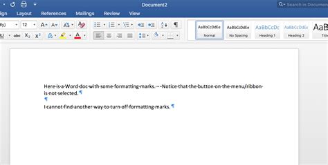 ms office ms word  turn  formatting marks
