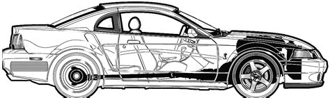 ford mustang cobra sedan blueprints  outlines