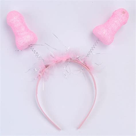 10 Pcs Lot Novelty Sex Toy Pink Penis Headband For Girls Women Bachelor