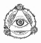Eye Third Tattoo Designs Stock Illustration Illustrations Sketch sketch template
