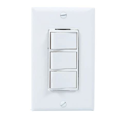 bathroom wall control heater light fan switch  rocker  function  gang white ebay