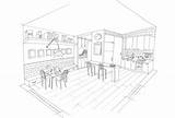 Kitchen Room Buildings Architecture Coloring Kb sketch template