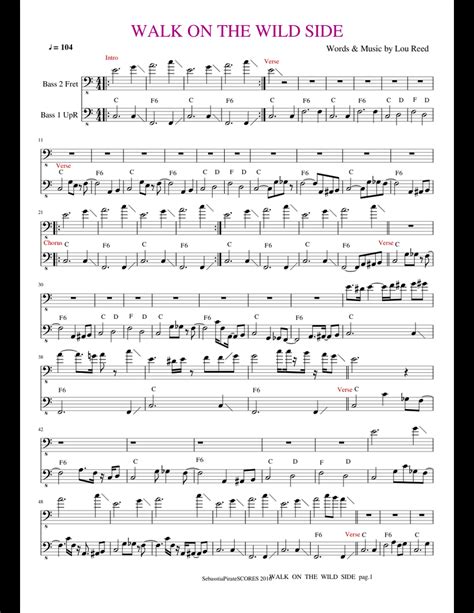 Walk On The Wild Side Sheet Music For Bass Download Free In Pdf Or Midi